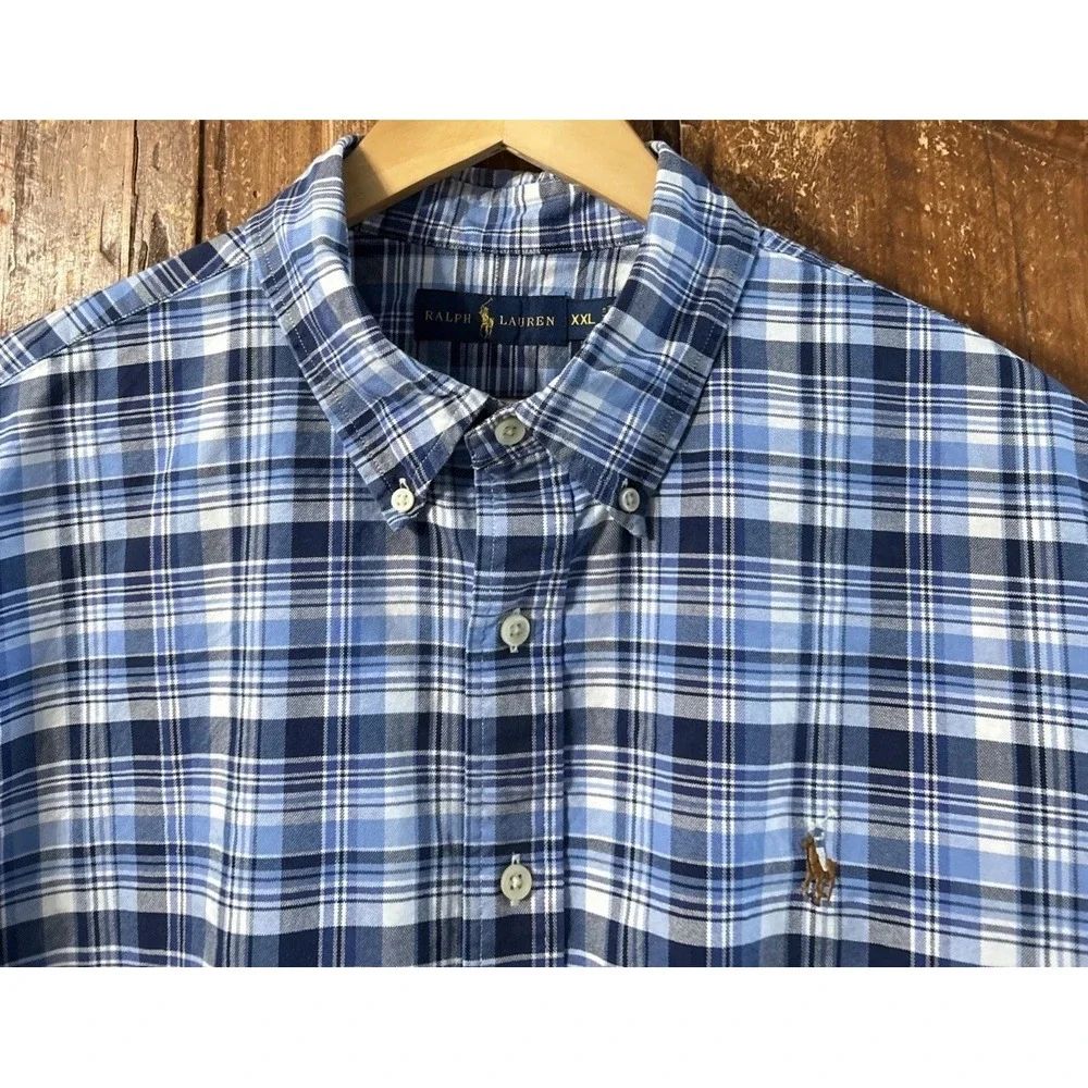 Mens Polo Ralph Lauren Classic Fit Short Sleeve Plaid Shirt Sz 2XL
